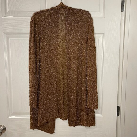 Chico's Open Front Cardigan Women's Size 0 (US Small) Golden Brown Open Knit - Picture 11 of 11